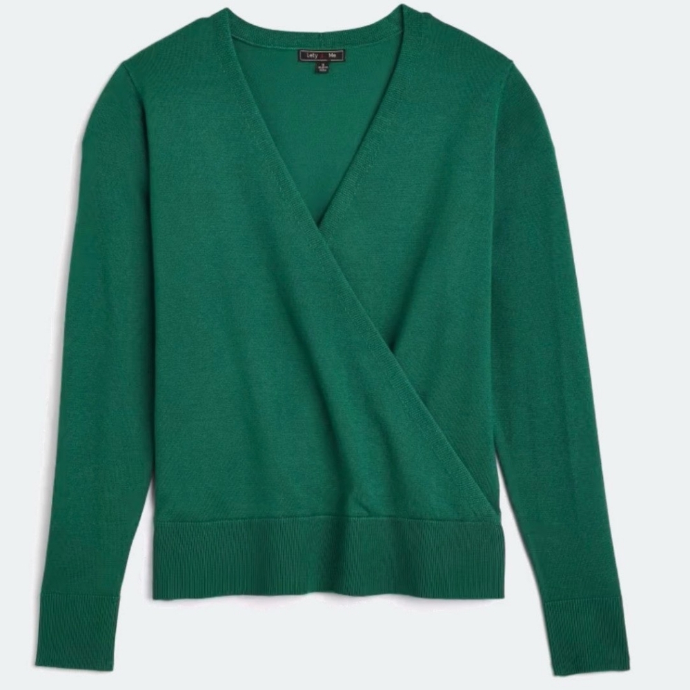 SOLD 🟡 Green Wrap Sweater - NWT